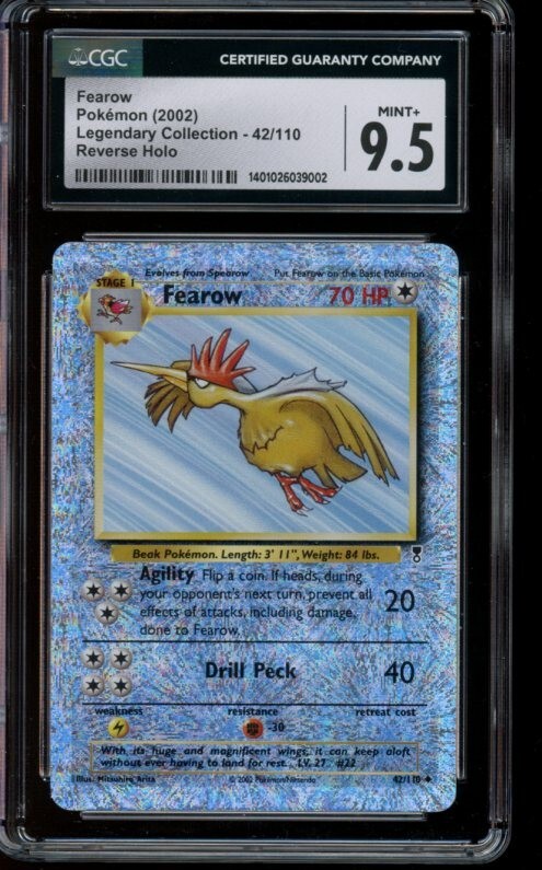 ☆recoryu☆ CGC 9.5 Mint+ Pokemon Fearow Legendary Collection Reverse