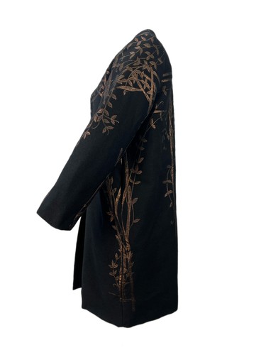 Marina Rinaldi Women's Black Terrier Floral Printed Overcoat Size NWT - Picture 2 of 3