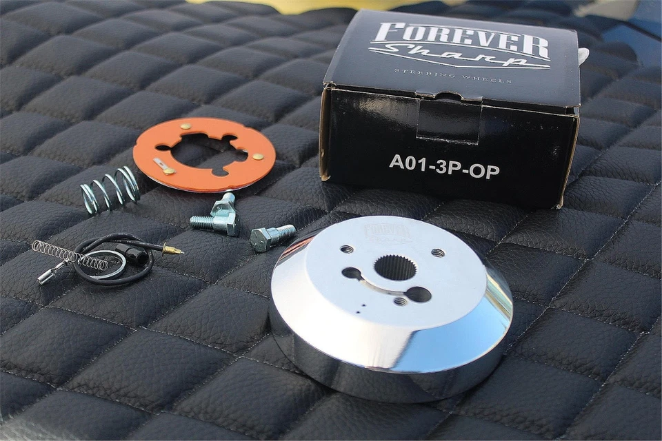 Adaptador de buje pulido para volante de 3 orificios (Flaming River, Ididit, GM, Chevy) Foto 2 de 4