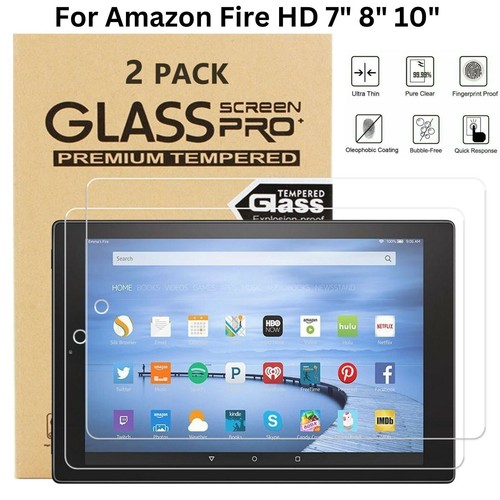 Genuine Tempered Glass Screen Protector for Amazon Fire HD 7 8 10 2021, 2022 UK eBay