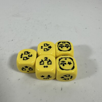 Seasons Board Game 2012 Asmodee Game Replacement Pieces Season Dice - 5 Yellow