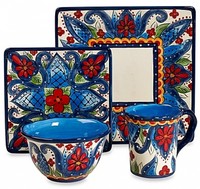 Square Tabletops Unlimited Lucca 4 Piece Royal Country Scalloped Place Setting Square Tabletops Unlimited Lucca 4 Piece Royal Country Scalloped Place Setting