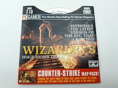 PC Gamer Demo PC Video Games 2002 Wizardry 8 Dark Planet EB Worlds Counter Strik