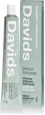 Davids Natural Toothpaste for Teeth Whitening, Peppermint, Antiplaque, Fluoride