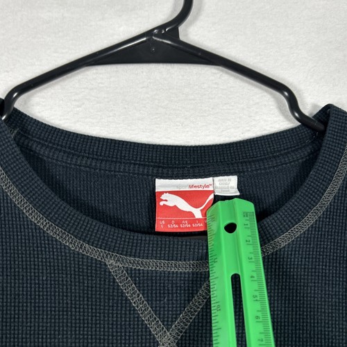 Puma Camicia Nera Maglietta Manica Lunga Cialda Adulto Allenamento Termica Uomo Large - Foto 3 di 9
