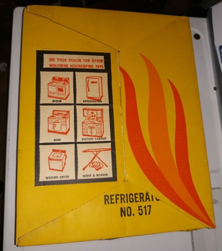 Vintage 60er Jahre Wolverine Spielzeug Blech Kühlschrank in OVP nie geöffnet RAR - Bild 10 von 12