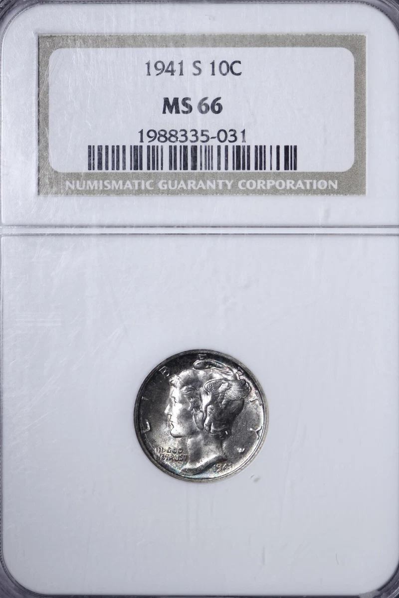 MS 66 Graded 1941 Year Mercury Dimes (1916-1945) for sale | eBay