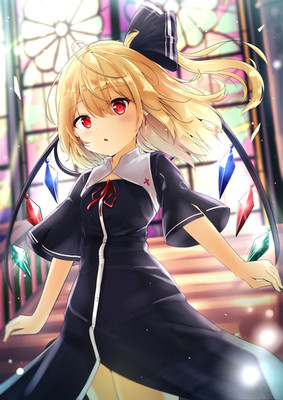 Anime girls art 2d portrait display touhou flandre Custom Gaming 11x17 Poster