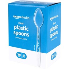 Disposable Clear Plastic Spoons Bulk 100 Count Premium Quality Large Pack