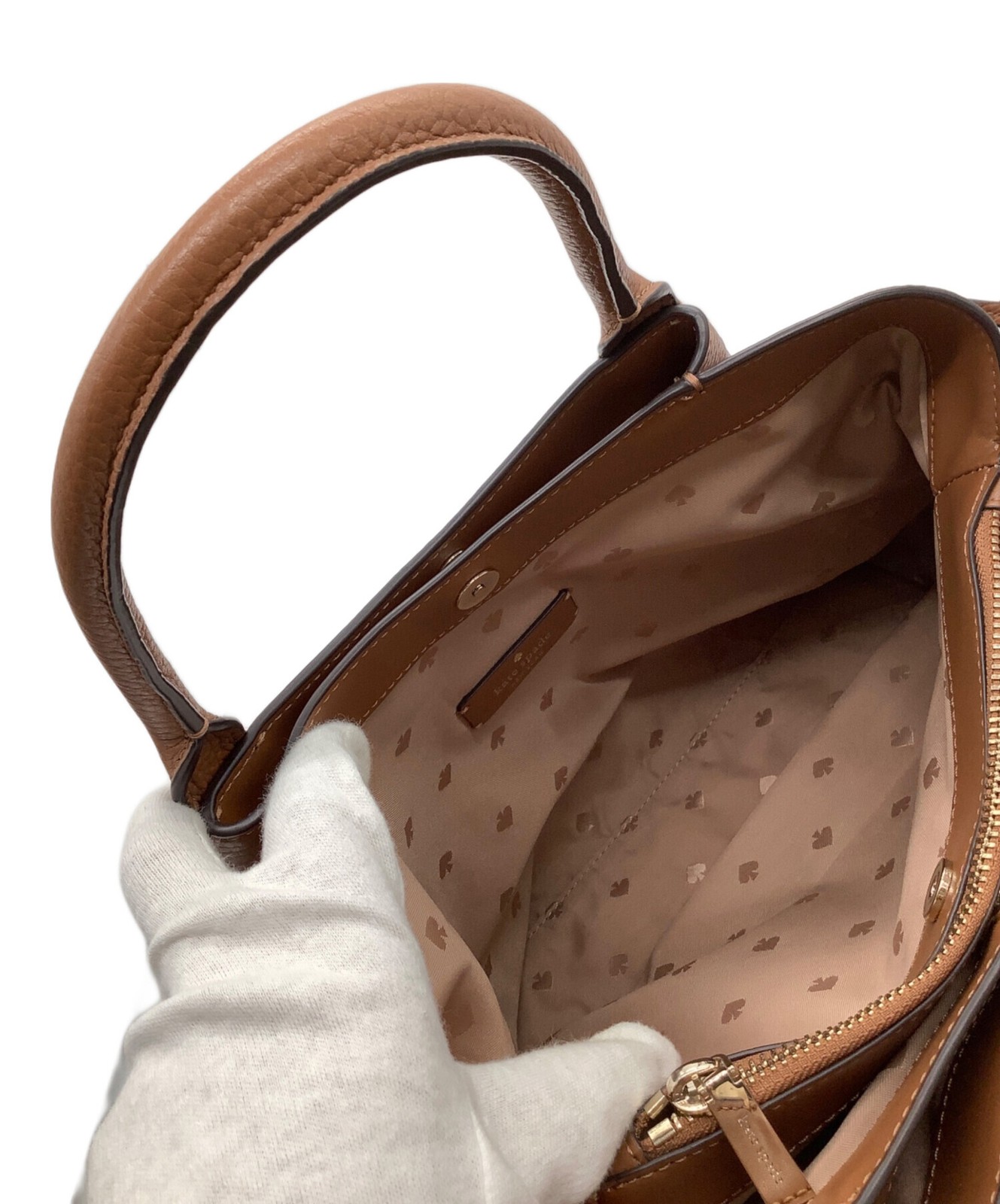 Kate Spade Handbag Brown Leather Women Used Authentic thumbnail 8