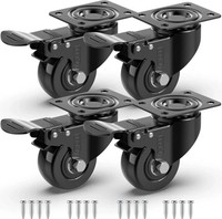 Gbl MöBelrollen 50Mm Schwerlastrollen 4Er Set Mit Bremse Schrauben 200Kg