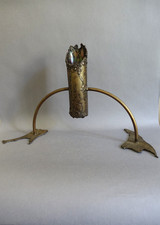Vase contemporain en métal forgé couleur bronze, pièce unique signée