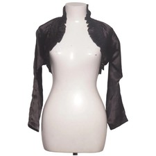 Bolero, Größe: XL, Schwarz, Baumwolle/Elasthan, Einfarbig, Damen #G0R