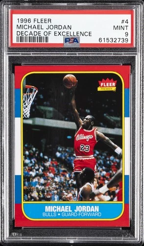 1996 FLEER DECADE OF EXCELLENCE #4 MICHAEL JORDAN PSA 9