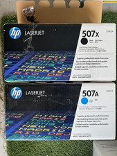 Genuine HP 507X Black CE400X 507A Cyan CE401A Toner 2-Pack Open Box