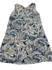 ANNE KLEIN Linen Blend tropical print A-Line Dress Women’s Size 8 Sleeveless
