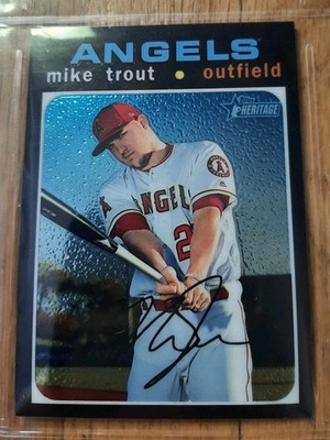 2020 Topps Heritage - Mike Trout #THC-466 Chrome Refractor 001 of 999 RARE #