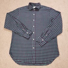 Giannetto Portofino Camicia Uomo Grande Verde Plaid Flanella Morbido Cotone Italia