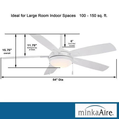 Minka Aire Lun-Aire 54" Ceiling Fan - White 5-Blade - Picture 3 of 5
