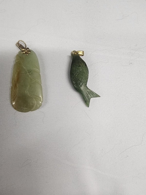 2 Vintage Jade Pendants