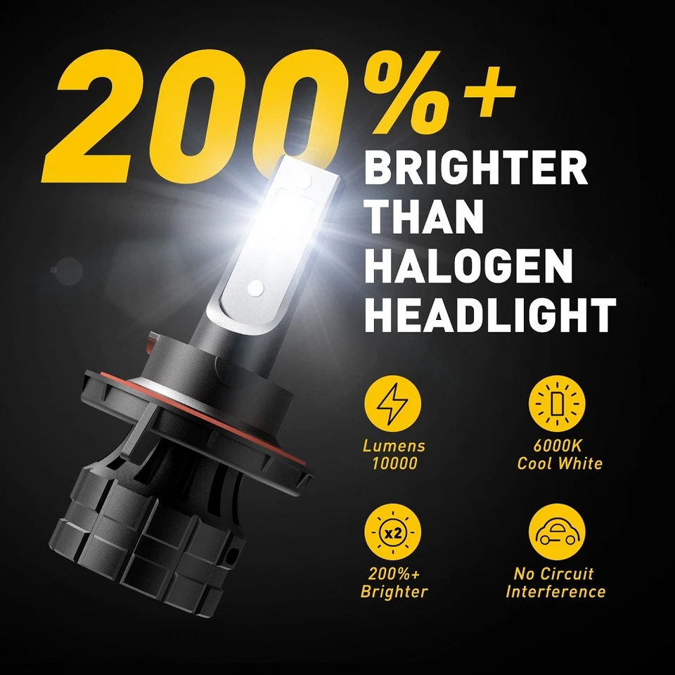 AUXITO H13 LED 9008 Headlight Bulbs Xenon White for Ford F-150 2004-2014 30000LM - Image 4 of 4