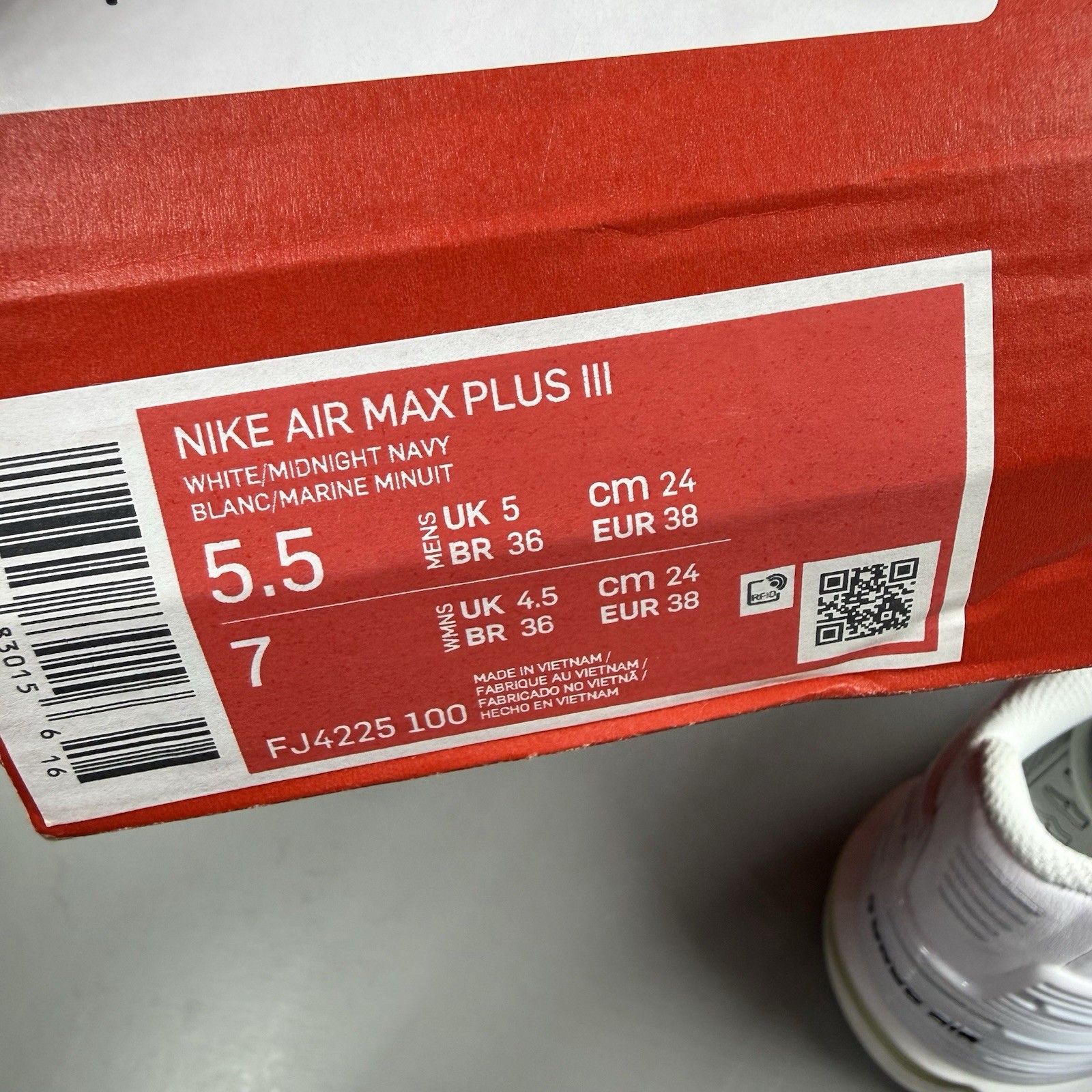 Nike Air Max Plus TN 3 Size UK 5 Multi Swoosh White Navy Trainers FJ4225 100 image 9