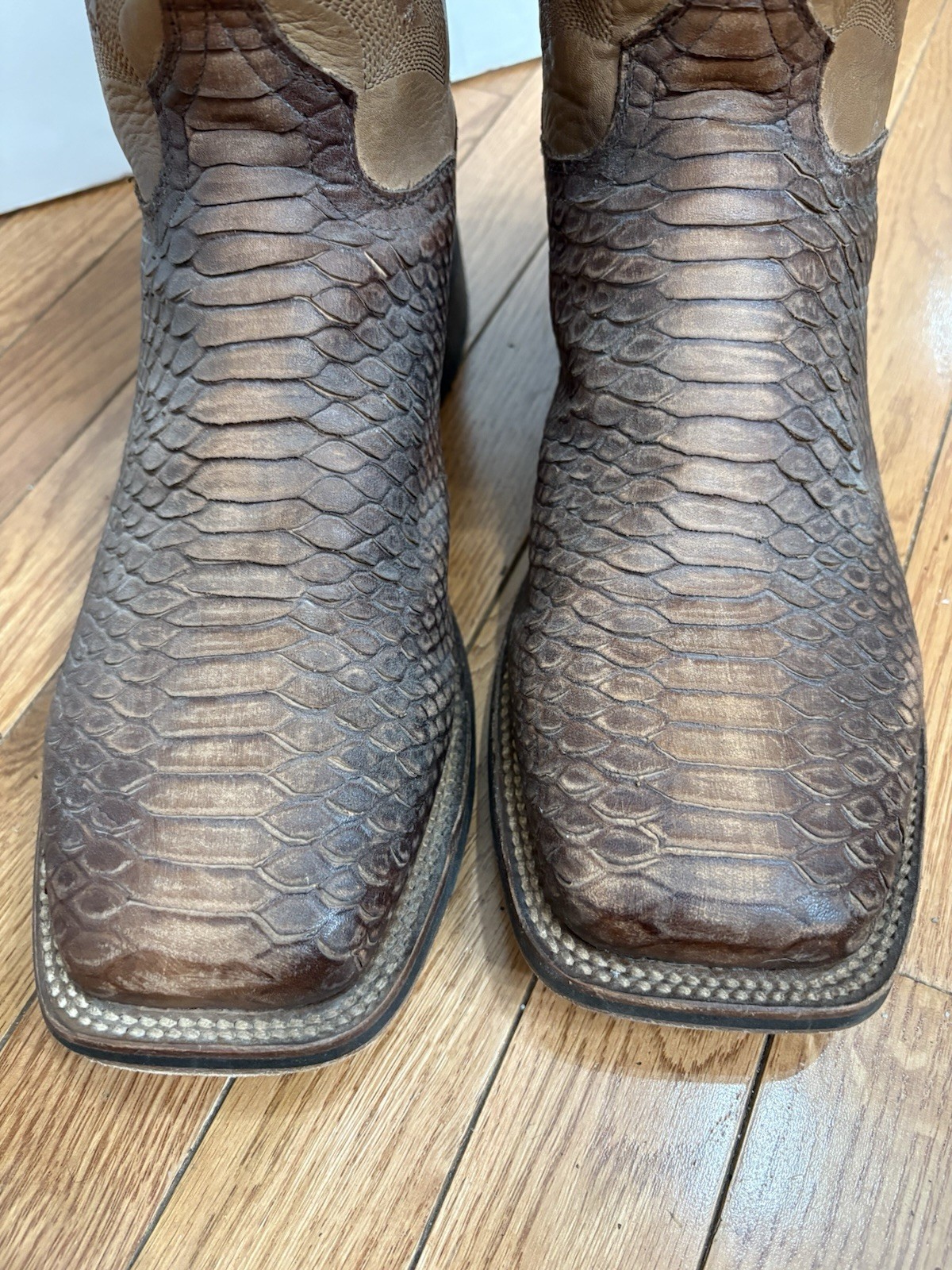 Dan Post KA Faux Python Print Leather SquareToe W… - image 6