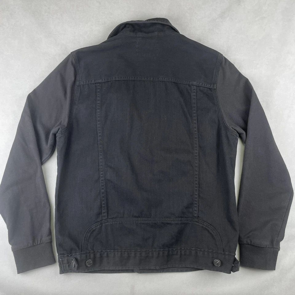 Your Neighbors Chaqueta Hombres L Negro Denim Camionero Sudadera Mangas Híbrido Trabajador Foto 2 de 4