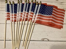 Small American Flags 4x6 Inch 12 Pack Hand Held USA Flags 250th Anniversary Set