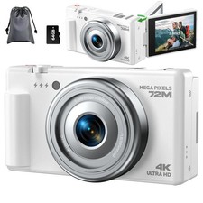 Digital Camera for Photography,4K 72MP Autofocus YouTube Vlogging Camera w/ 64GB