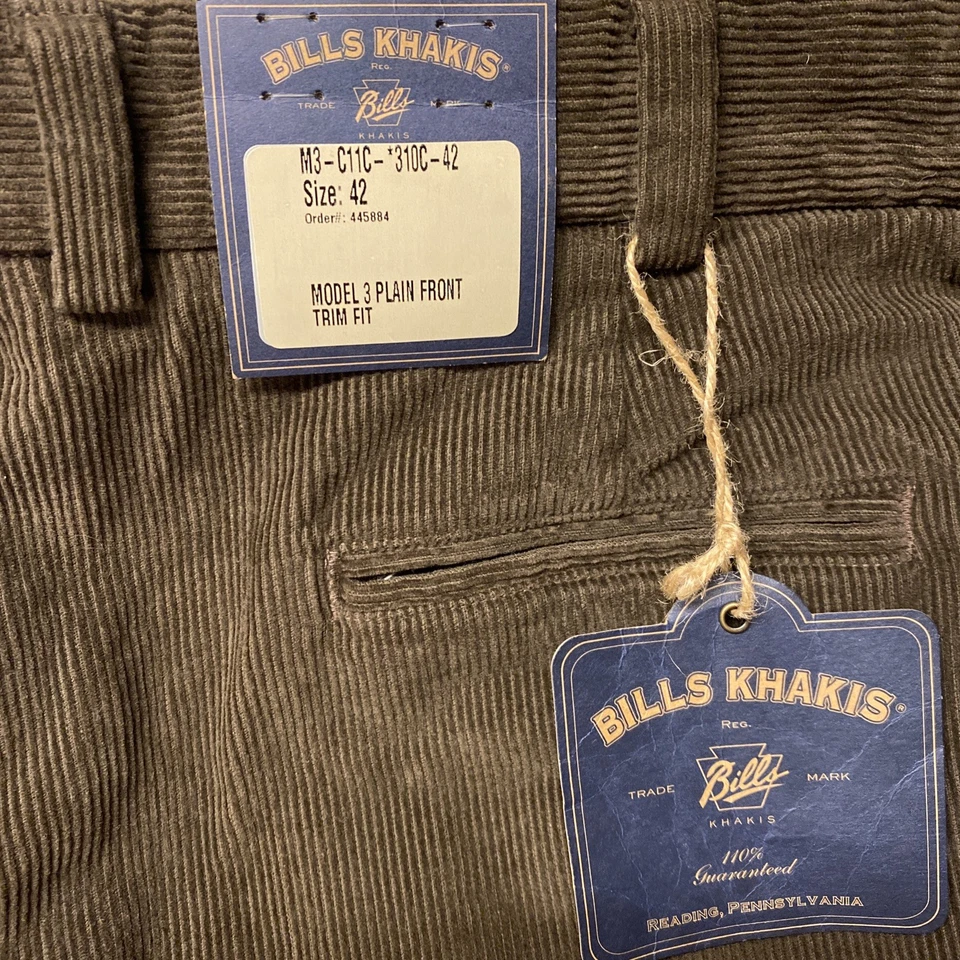 Bills Khakis Pana 11 Ballena 100% Algodón 42 X 36 NUEVO CON ETIQUETAS M3-C11C-*310C-42 Calidad Foto 2 de 4