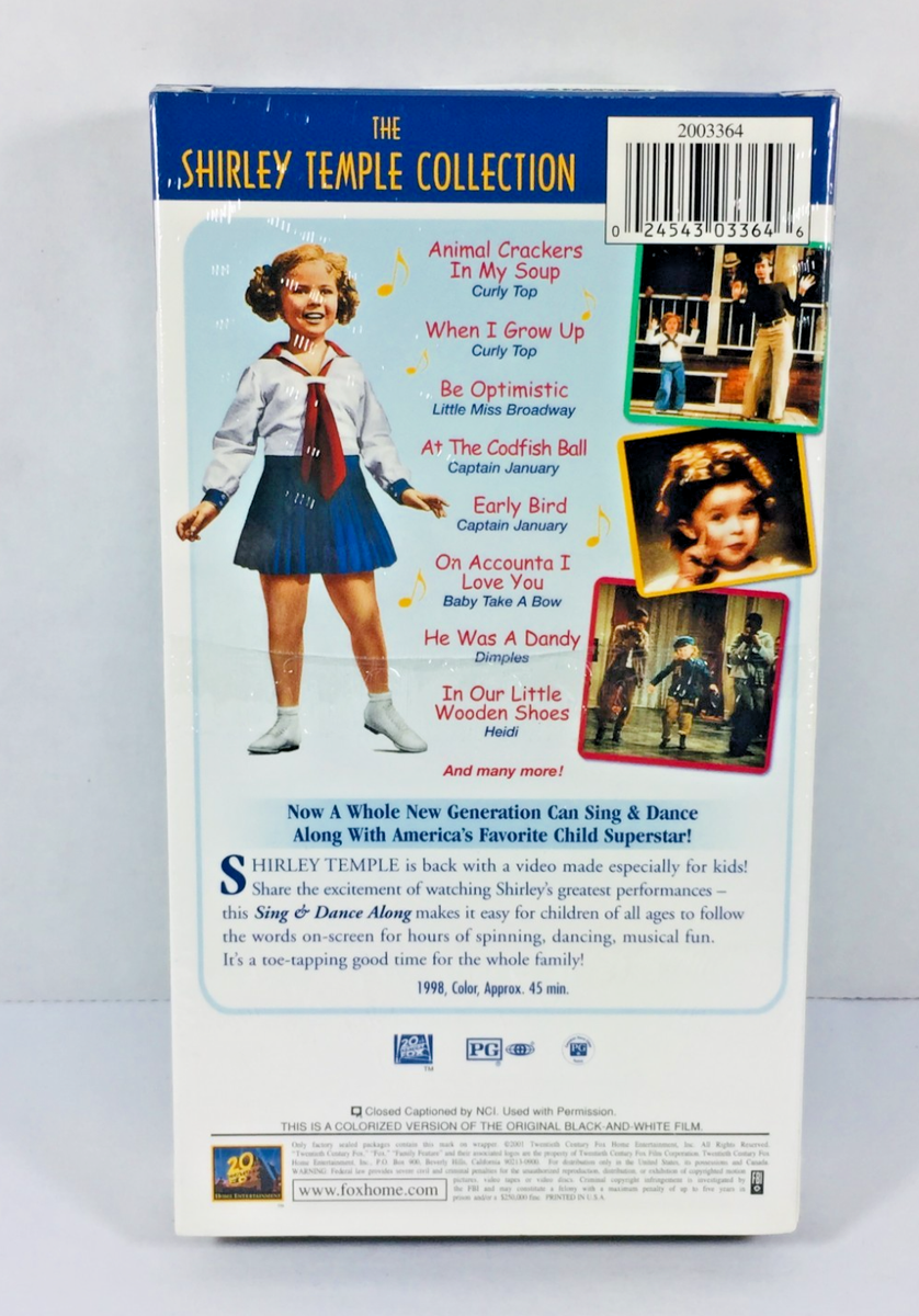 SHIRLEY TEMPLE - SING & DANCE ALONG (2001) SEALED VHS TAPE (GOOD