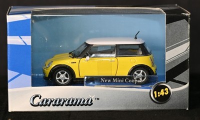 New Mini Cooper Yellow 1:43 Diecast Cararama Hongwell Mint in box