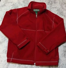 L.L Bean Fleece Zip Up Jacket Size Kids Medium 10-12 Red