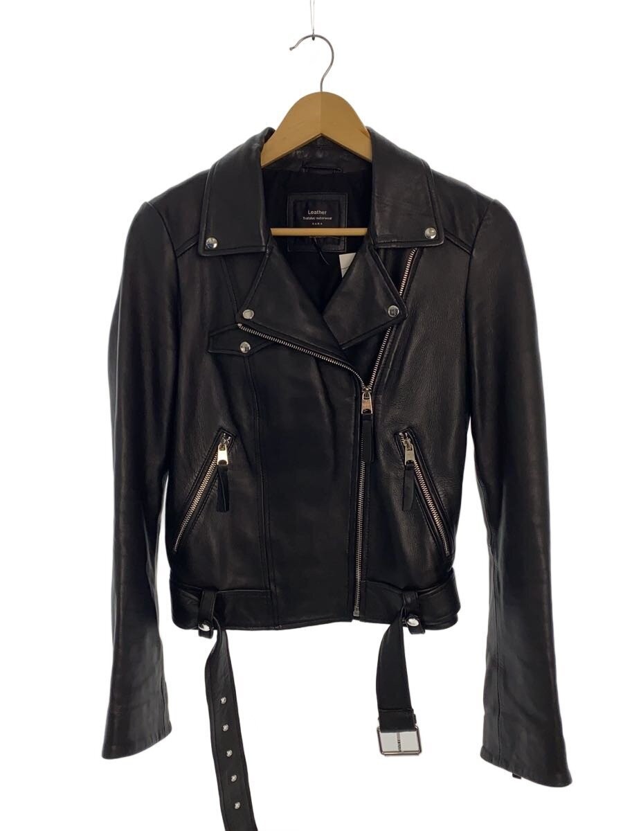 Zara Lamb Leather Double Riders Jacket/S/Sheep Leather/Blk 3566