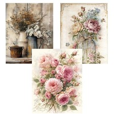 Diamond Art Kits for Adults,3 Pack Rustic Flowers 5D Diamond Painting Kits Dot
