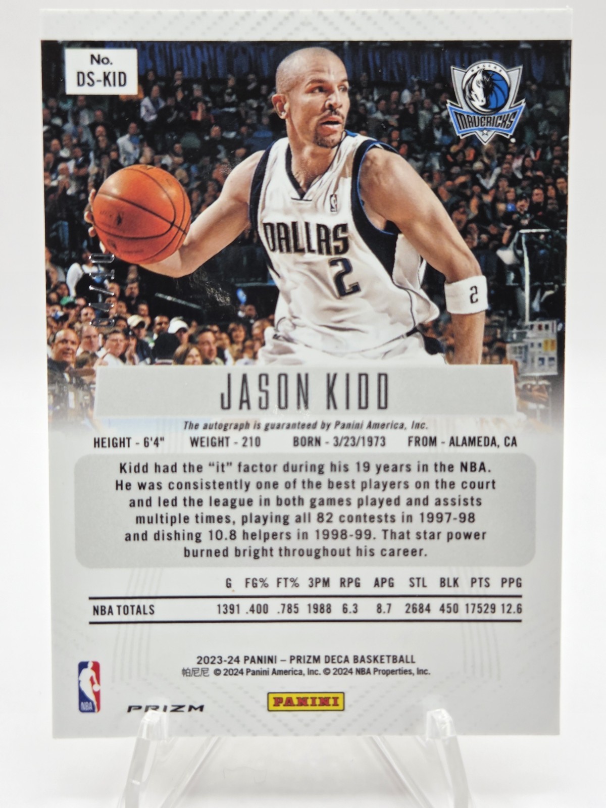 2023 Prizm Deca FOTL Jason Kidd Gold Shimmer Auto /10 view 6