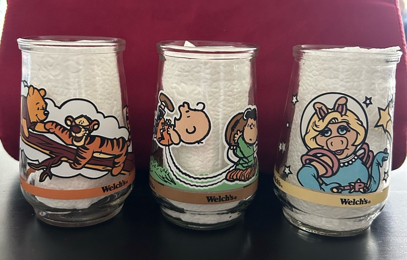 3 - vintage welch's jelly jars