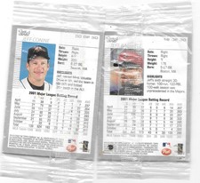 CHOICE OF Sealed 2002 POST baseball card JASON GIAMBI  OR JIM THOME