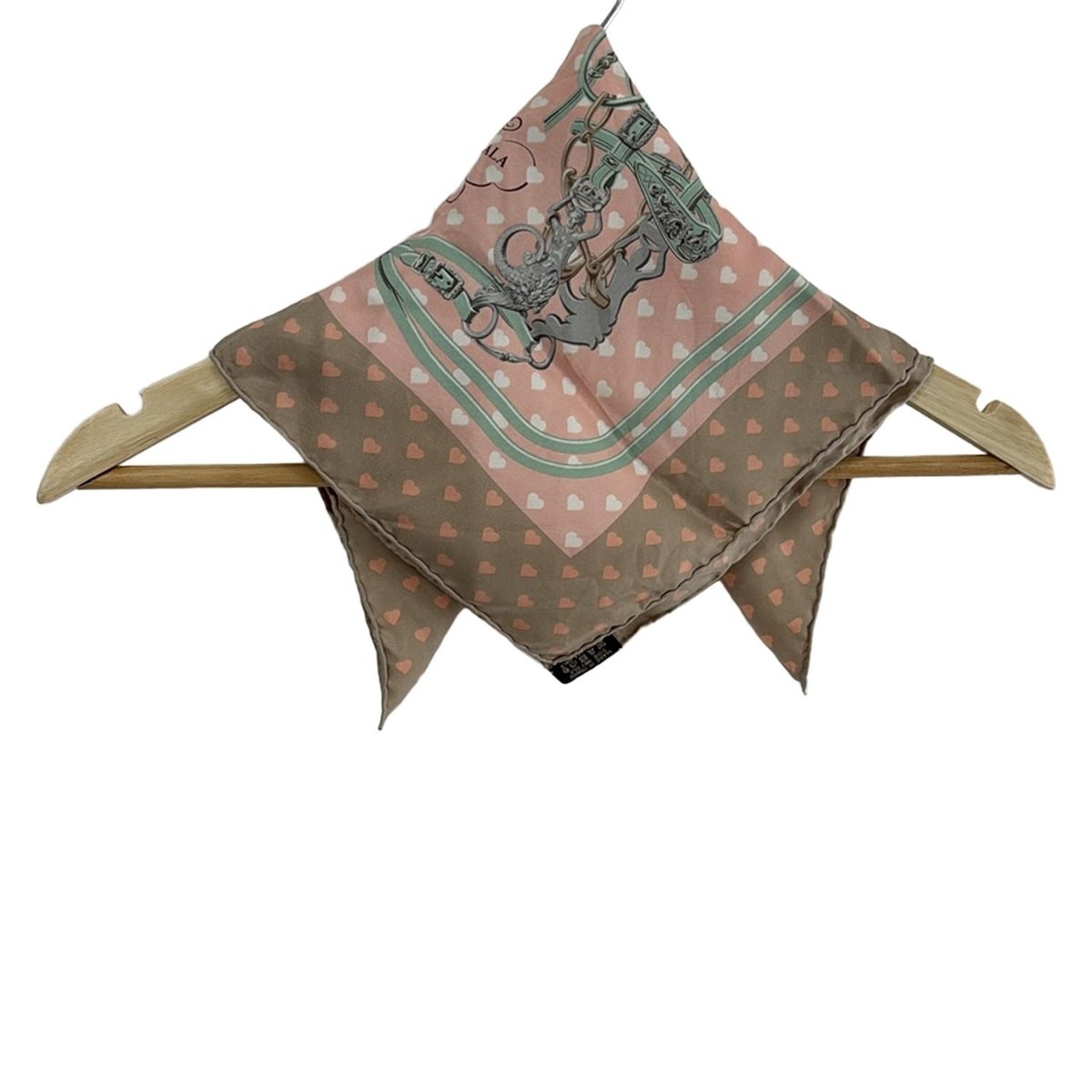 Vintage Hermes Petit Carre Silk Scarf Heart Pink Blue Green Multi
