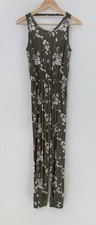 Tucker  Tate Girl's Green Floral Romper Jumpsuit Sz XL 14/16 Stretch Comfort