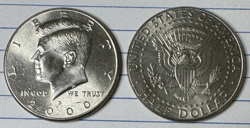 2000 (P or D) Kennedy Half Dollar, Circulated but NICE ! - ONE COIN