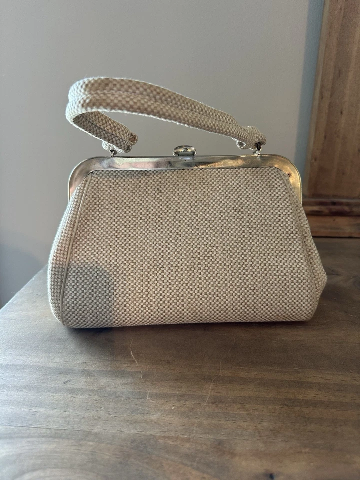 "Bolso de mano vintage Caron of Houston con cuentas estrás floral 5""T 8""W" Foto 2 de 4