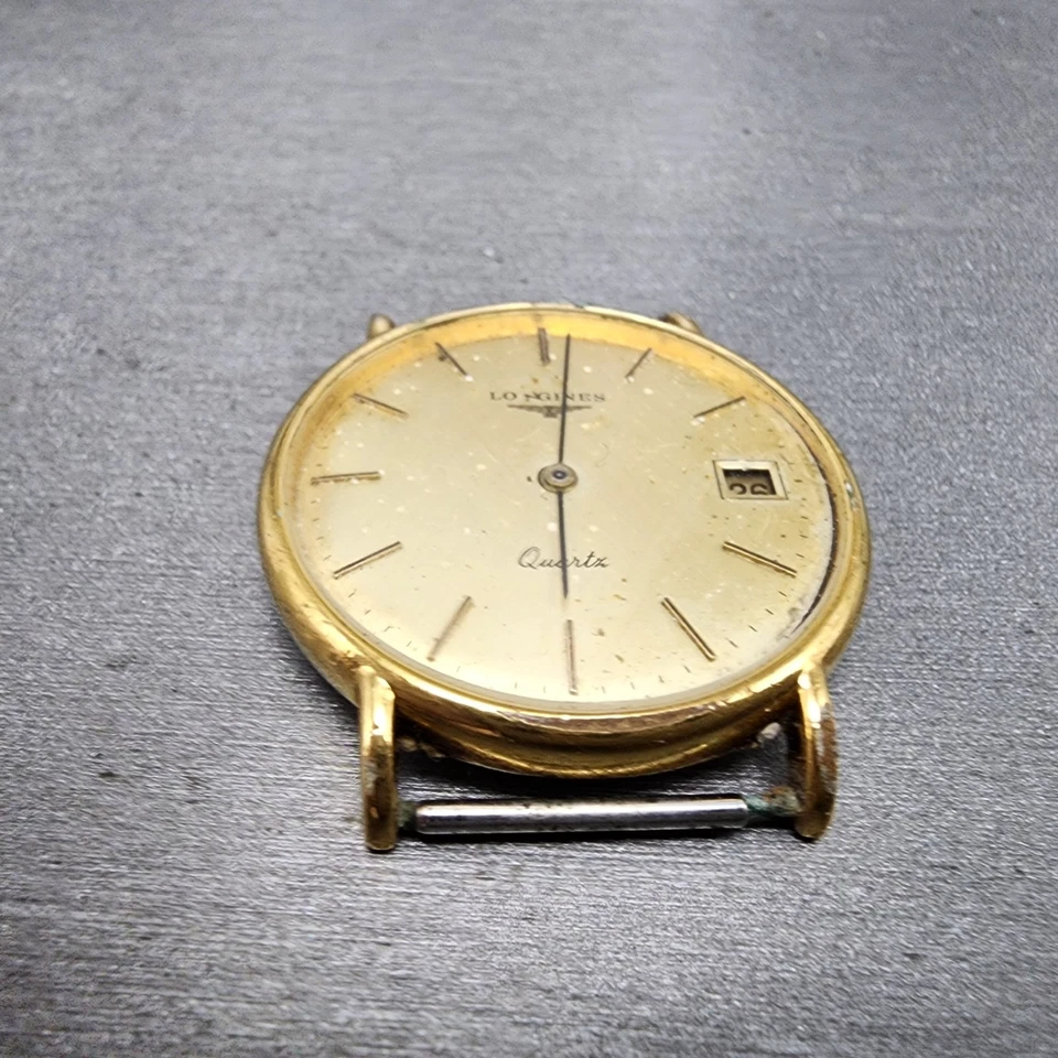 Longines Watch Men 33mm Gold Dial Gold Tone Date Round 970 6399 PARTS - Image 4 of 4