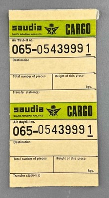 Saudia Saudi Arabian Airlines Cargo Airline Aufkleber Luftfrachtbrief Fracht Gepäck 