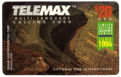20 $ Grand Canyon Nationalpark, Arizona (Juni 1994) Telefonkarte