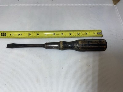 Vintage Bell System Wood Handle Screw Driver Large Made In Bridge Port USA
