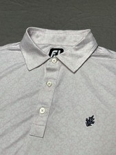 Footjoy Golf Polo Shirt Men's Medium Light Pink Chest Logo Performance EUC
