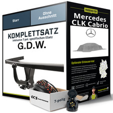 Für MERCEDES CLK Cabrio Typ A209 Anhängerkupplung starr +eSatz 7pol 03-10 NEU