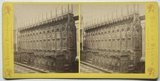 Belgium Louvain Church Sainte-Gertrude Photo Q.V. C1870 Stereo Vintage Albumen